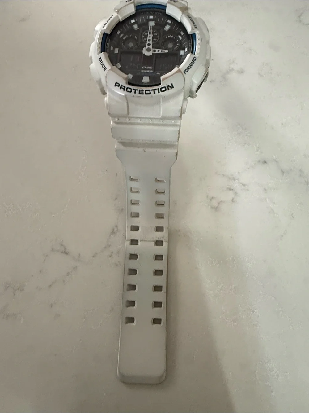 Casio White Digital-Analog G-Shock with Black Dial